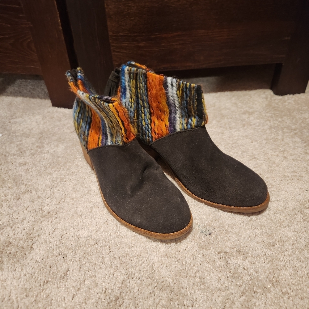 Toms Multicolor Knit Heeled Boots